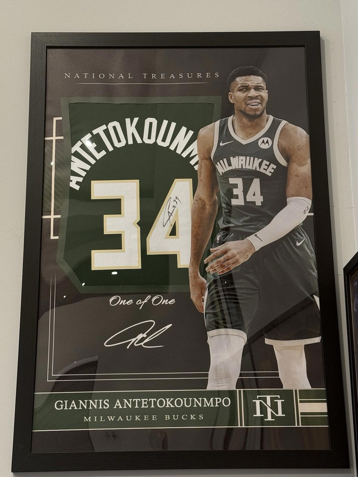 Giannis Antetokounmpo Milwaukee Bucks Autographed Jersey Framed