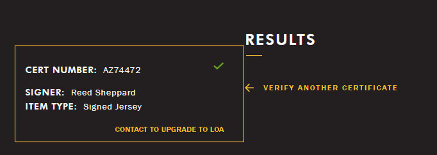 Reed Sheppard Signed Nike Jersey Framed W/ JSA COA Houston Rockets Red Auto