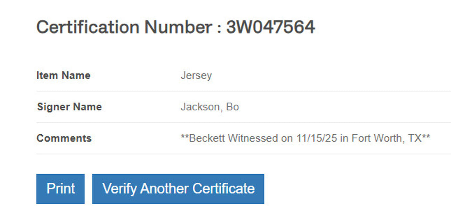 Bo Jackson Signed Jersey Framed W/ Beckett BAS COA Chicago White Sox White Auto