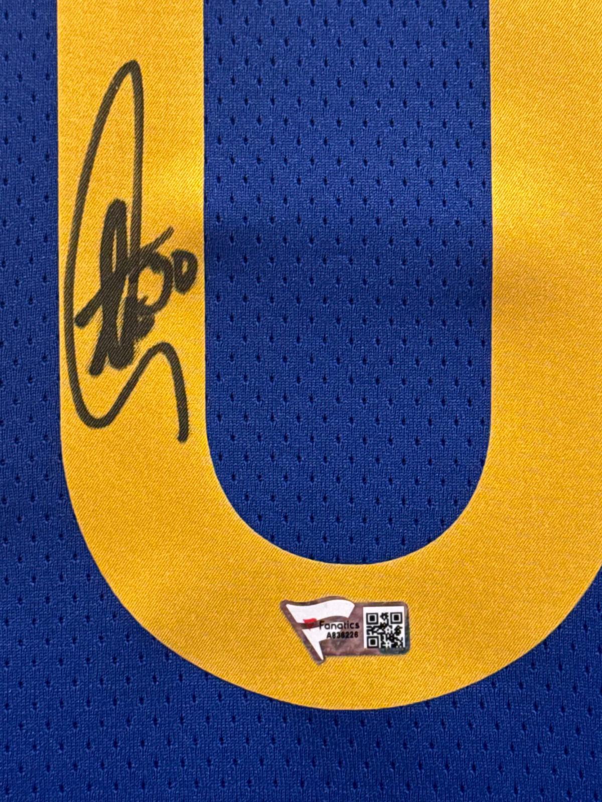 Stephen Curry Signed Nike Jersey Framed W/ Fanatics COA Golden State Warriors