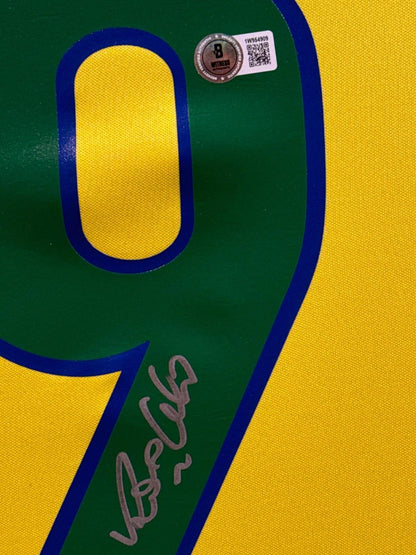 Ronaldo Nazario Signed Jersey Framed W/ Beckett BAS COA Brazil Nation Football