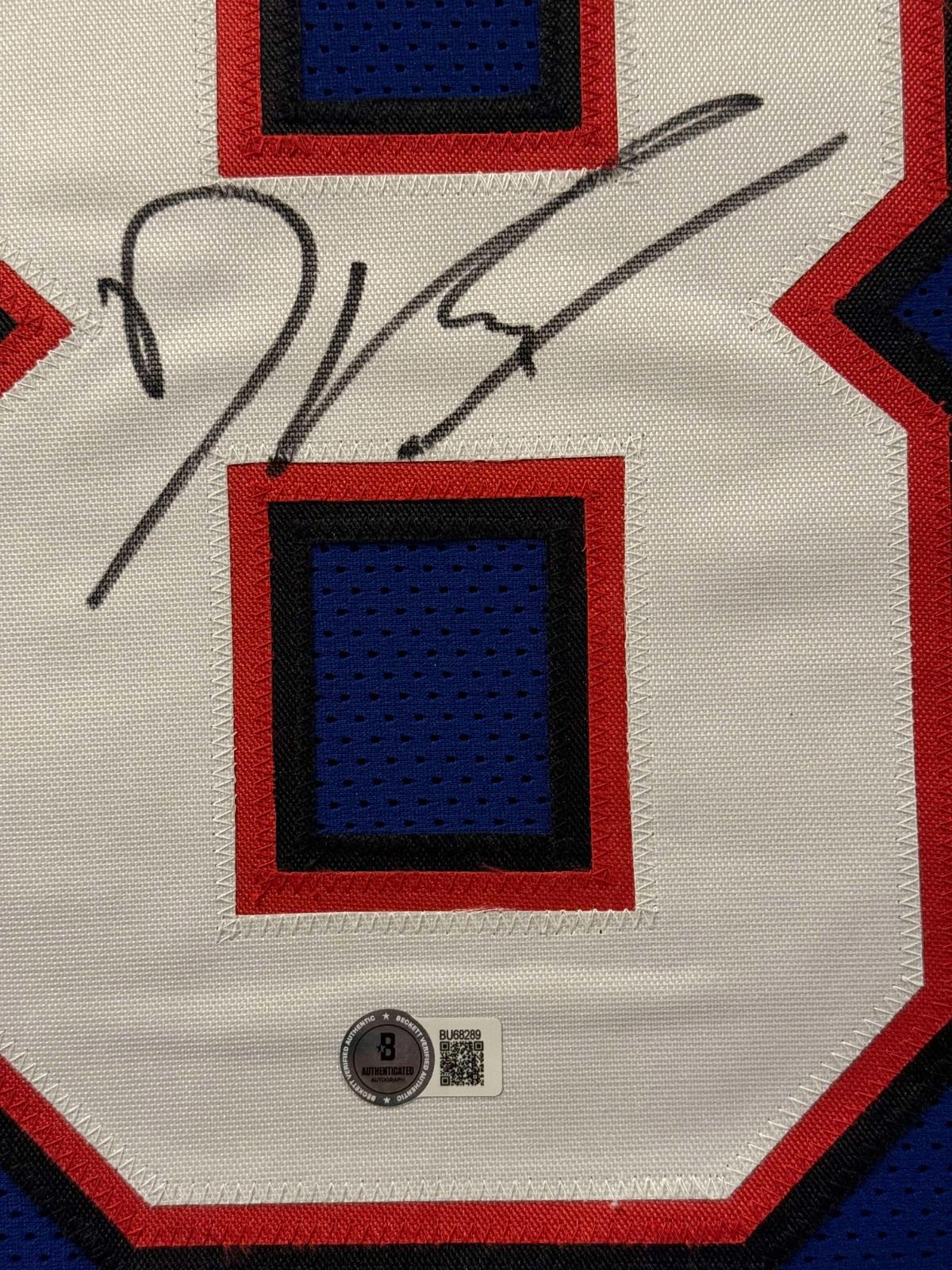 Dawson Knox Signed Jersey Framed W/ Beckett BAS COA Buffalo Bills Blue Auto