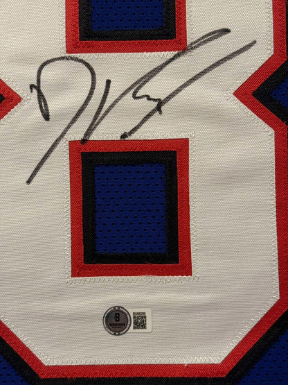 Dawson Knox Signed Jersey Framed W/ Beckett BAS COA Buffalo Bills Blue Auto
