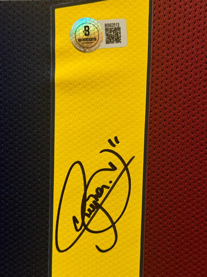 Neymar Jr. Signed Jersey Framed W/ Beckett BAS COA Barcelona FC Blue Auto