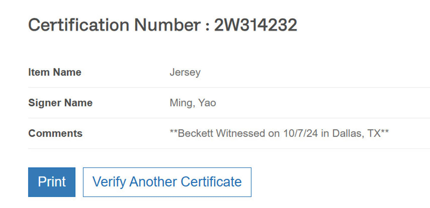 Yao Ming Signed Jersey Framed W/ Beckett BAS COA Houston Rockets Navy Auto