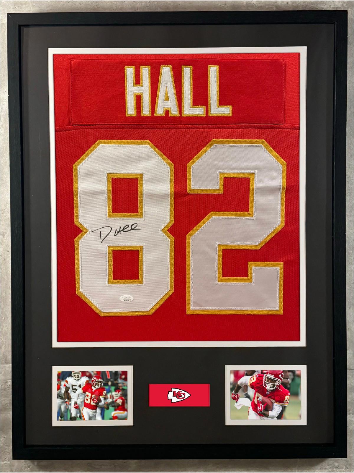 Dante Hall Signed Jersey Framed W/ JSA COA Kansas City Chiefs Red Auto Display