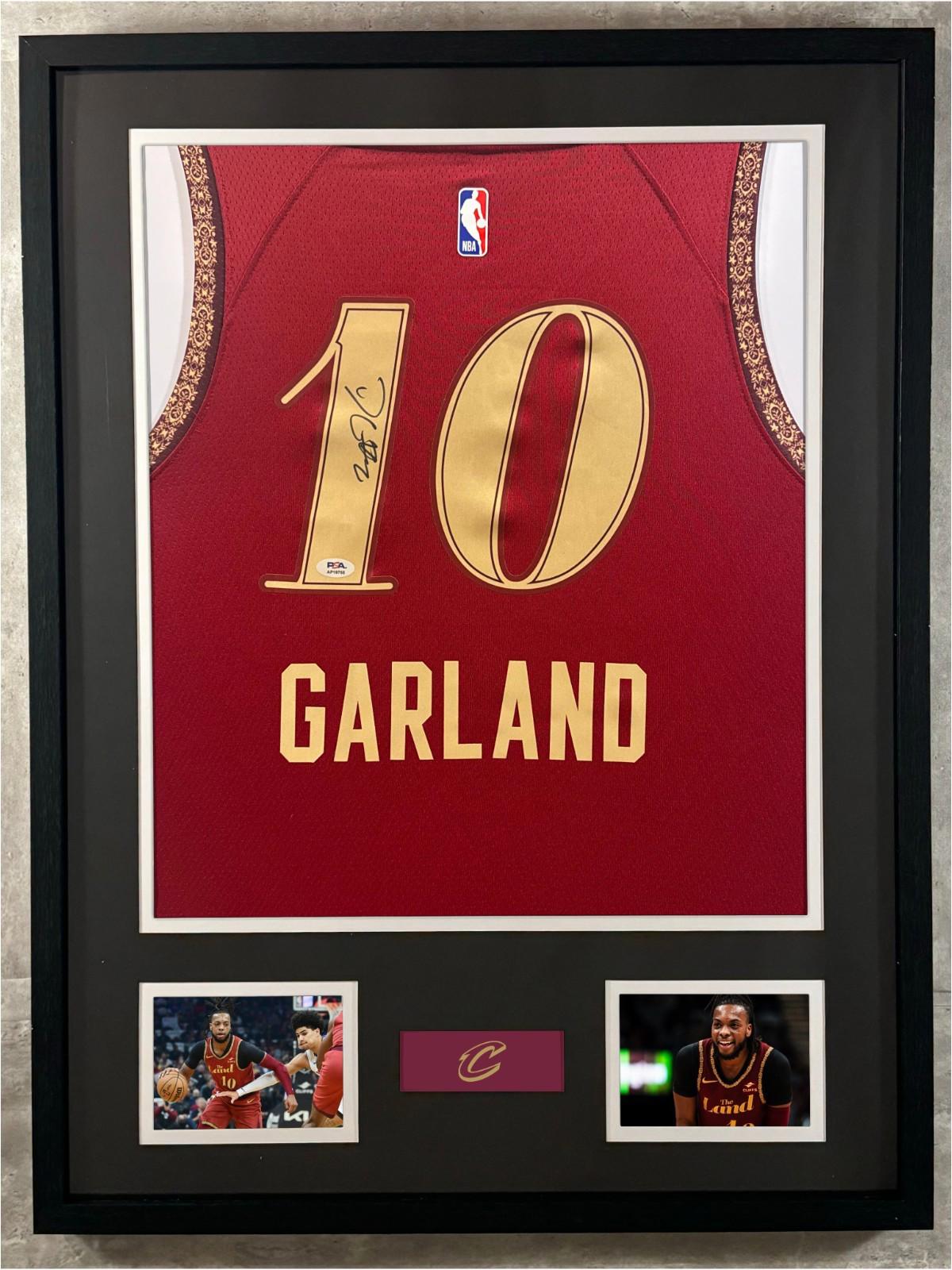 Darius Garland Signed Jersey Framed W/ PSA COA Cleveland Cavaliers Red Auto