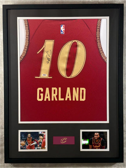 Darius Garland Signed Jersey Framed W/ PSA COA Cleveland Cavaliers Red Auto