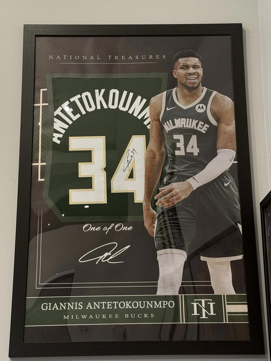 Giannis Antetokounmpo Milwaukee Bucks Autographed Jersey Framed