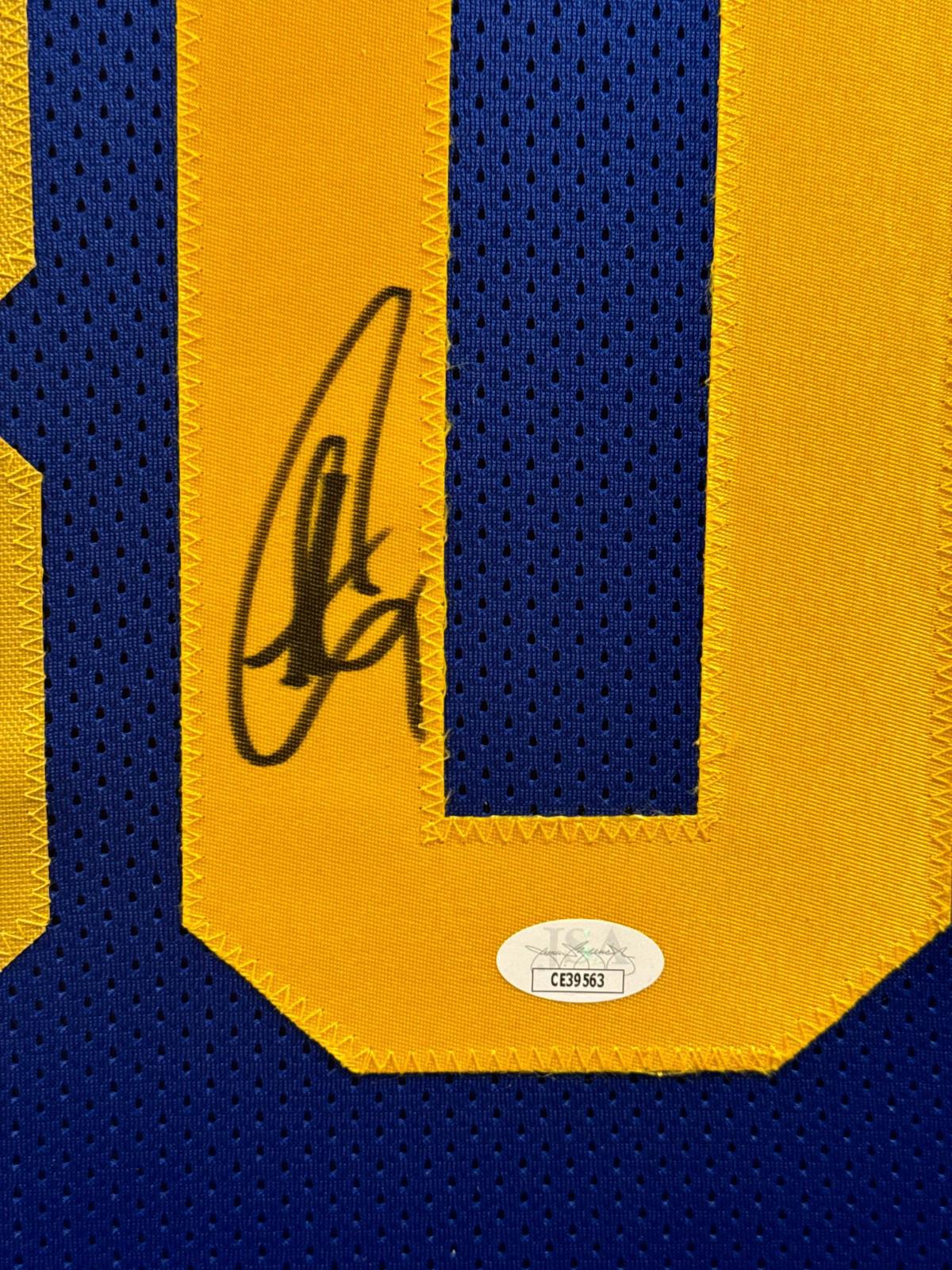 Stephen Curry Signed Jersey Framed W/ JSA COA Golden State Warriors Blue Auto