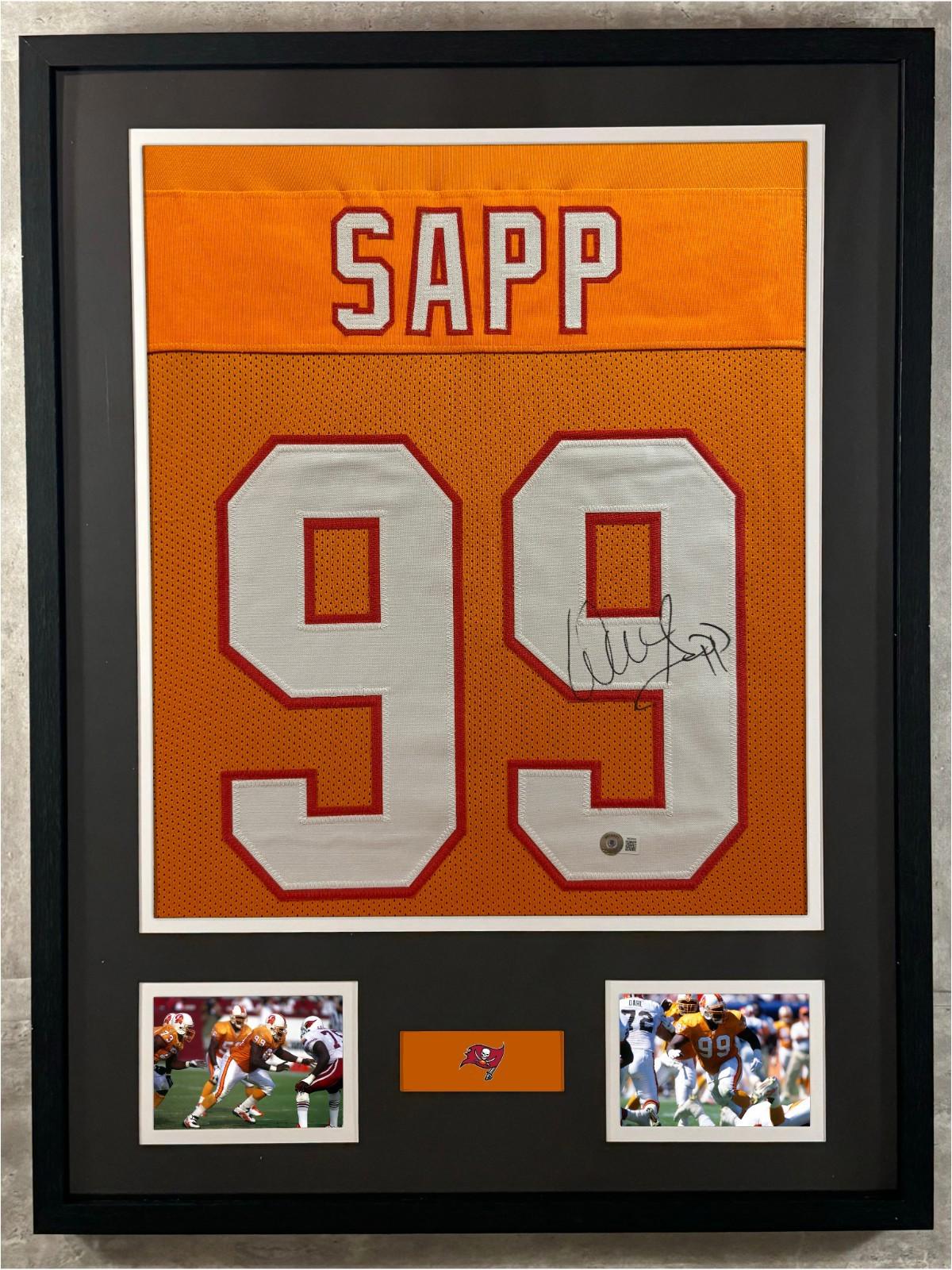Warren Sapp Signed Jersey Framed W/ Beckett BAS COA Tampa Bay Buccaneers Orange