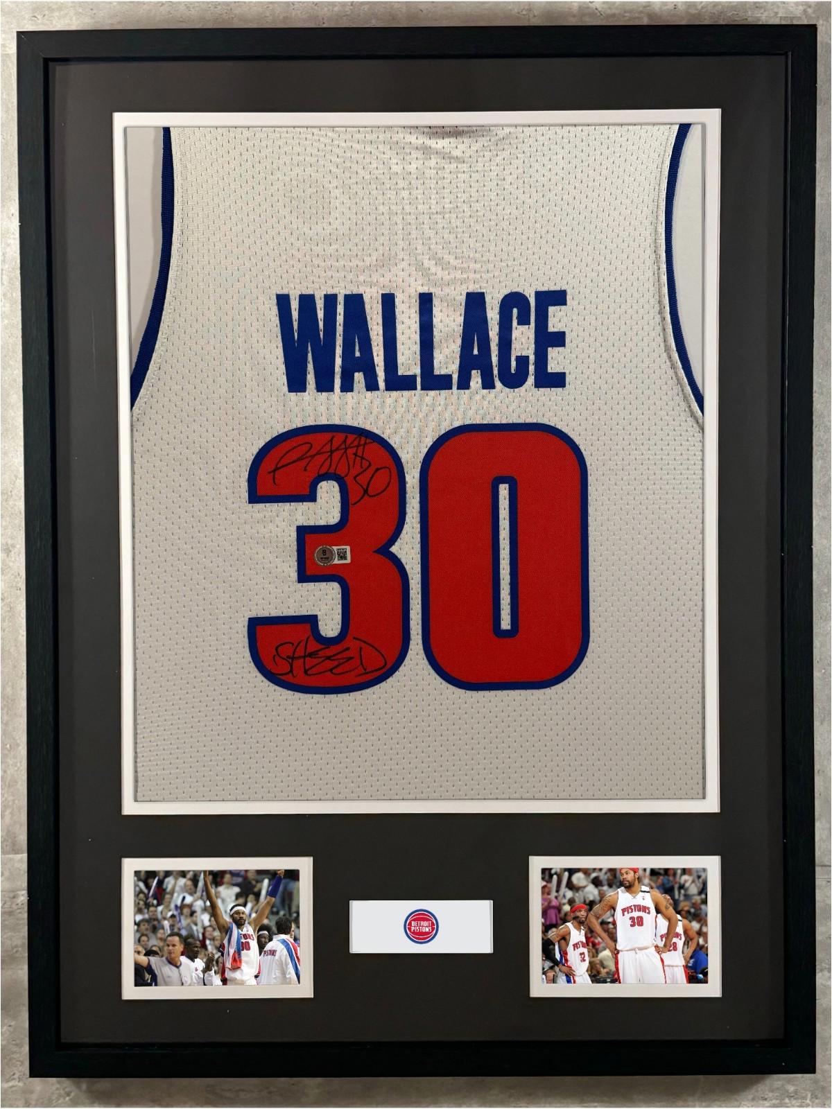 Rasheed Wallace Signed Mitchell & Ness Jersey Framed W/ Beckett BAS COA M&N