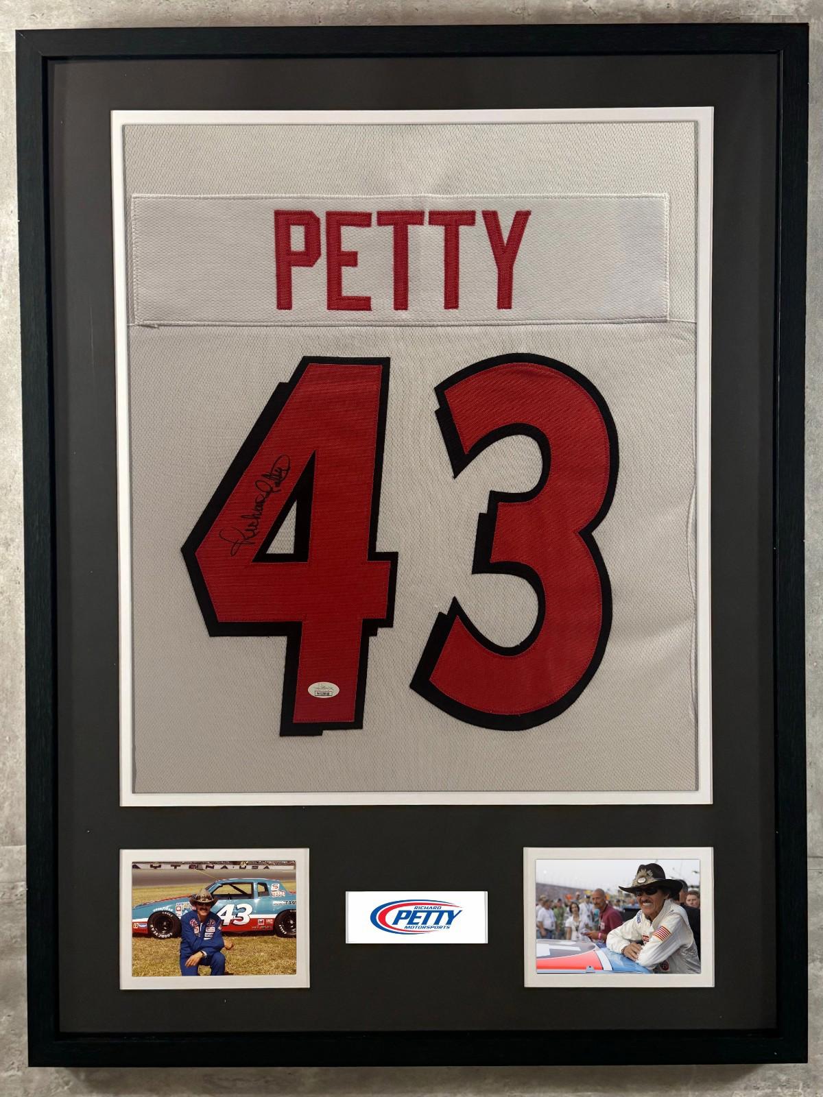 Richard Petty Signed Jersey Framed W/ JSA COA Richard Petty Motorsports White