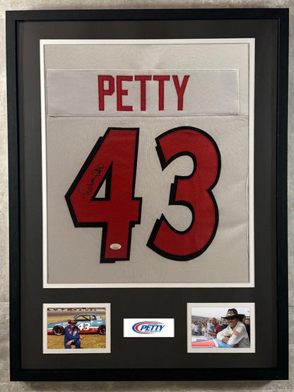 Richard Petty Signed Jersey Framed W/ JSA COA Richard Petty Motorsports White