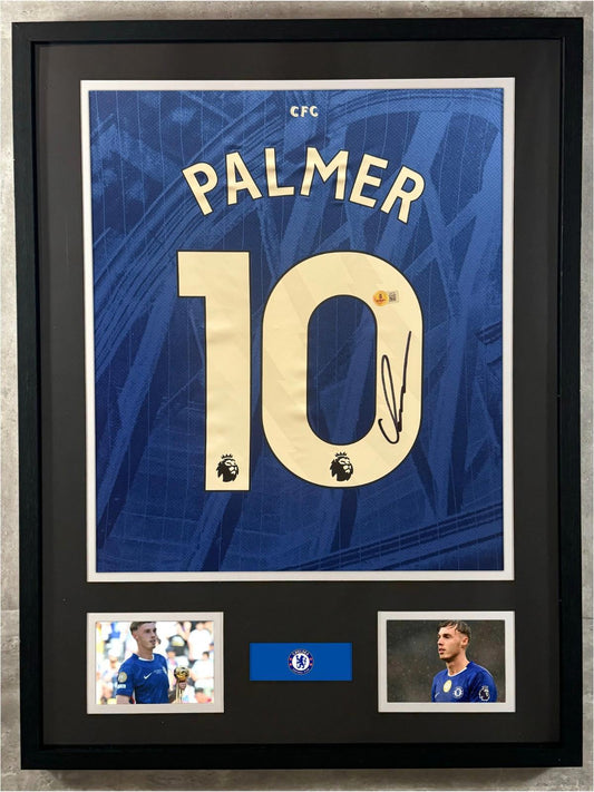 Cole Palmer Signed Jersey Framed W/ Beckett BAS COA Chelsea F.C. Blue Auto