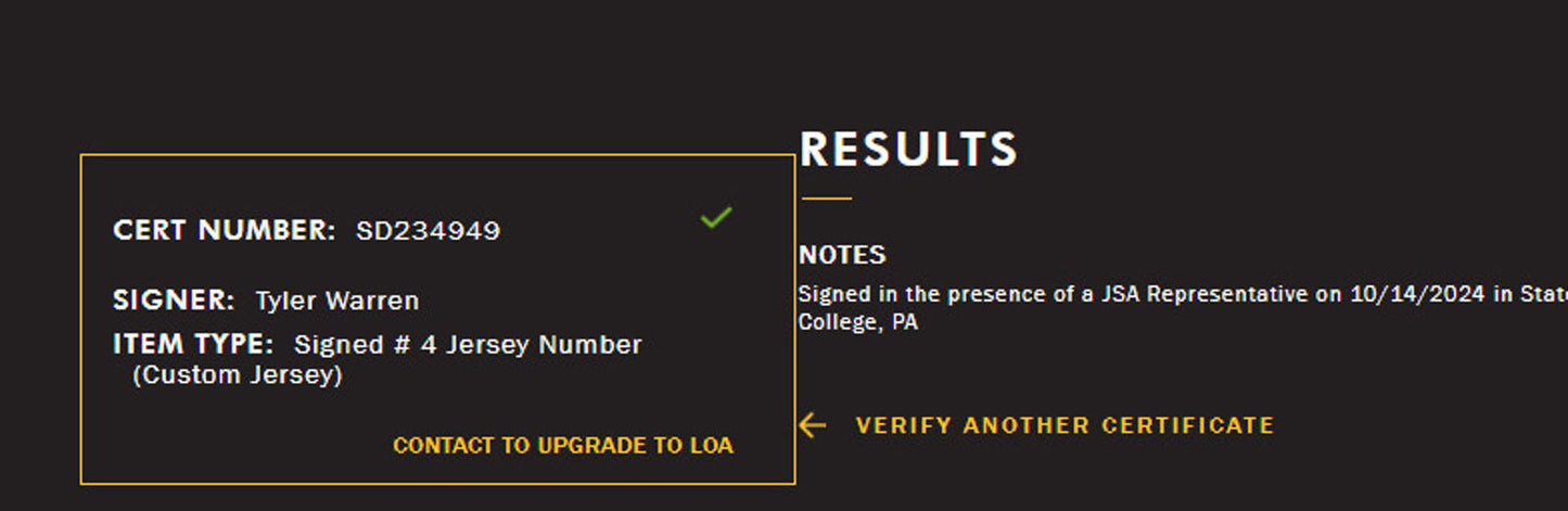 Tyler Warren Signed Jersey Framed W/ JSA COA Indianapolis Colts Blue Auto