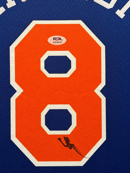 OG Anunoby Signed Jersey Framed W/ PSA COA New York Knicks blue Auto Display