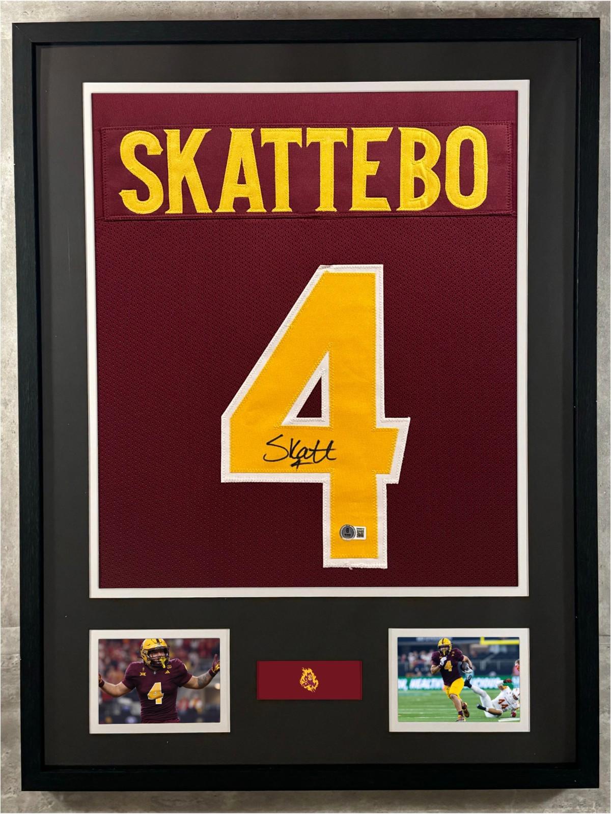 Cameron Skattebo Signed Jersey Framed W/ Beckett BAS COA Arizona State Red