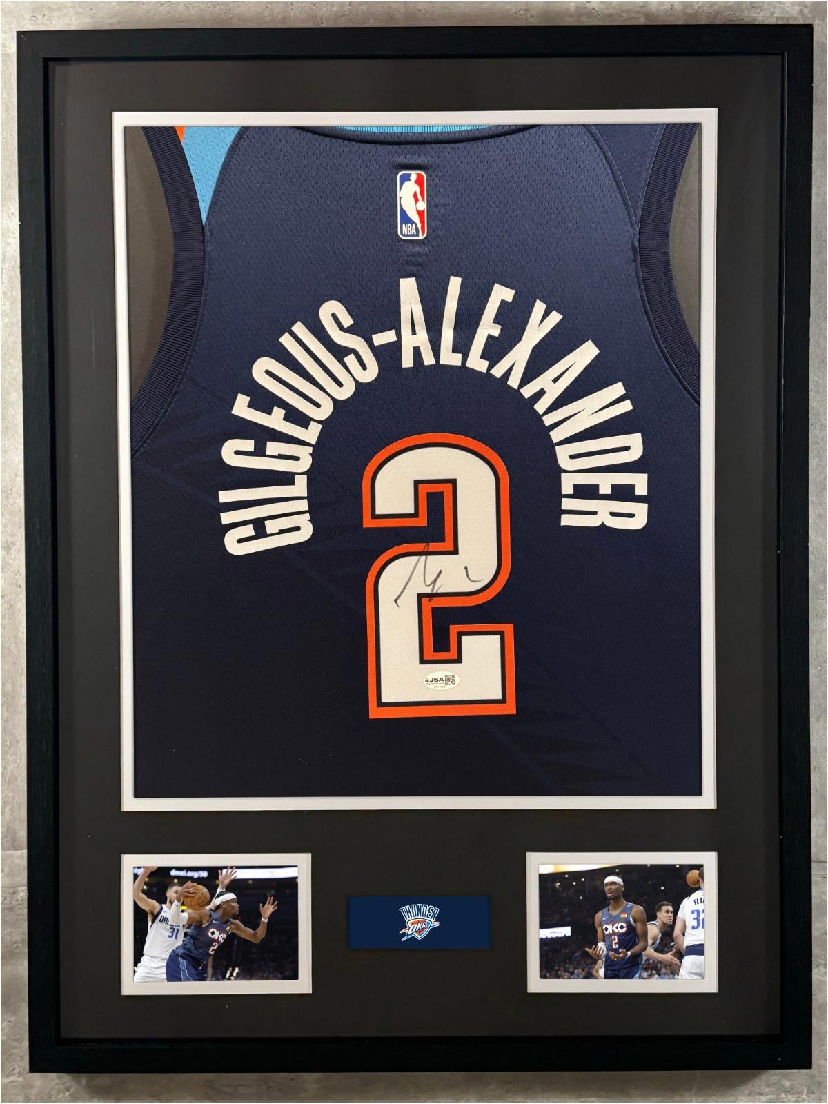Shai Gilgeous-Alexander Signed Nike Jersey Framed W/ JSA COA OKC Thunder SGA