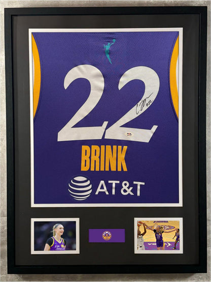 Cameron Brink Signed Nike Jersey Framed W/ PSA COA Los Angeles Sparks Purple