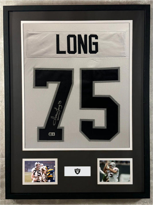 Howie Long Signed Jersey Framed W/ Beckett BAS COA Las Vegas Raiders White Auto