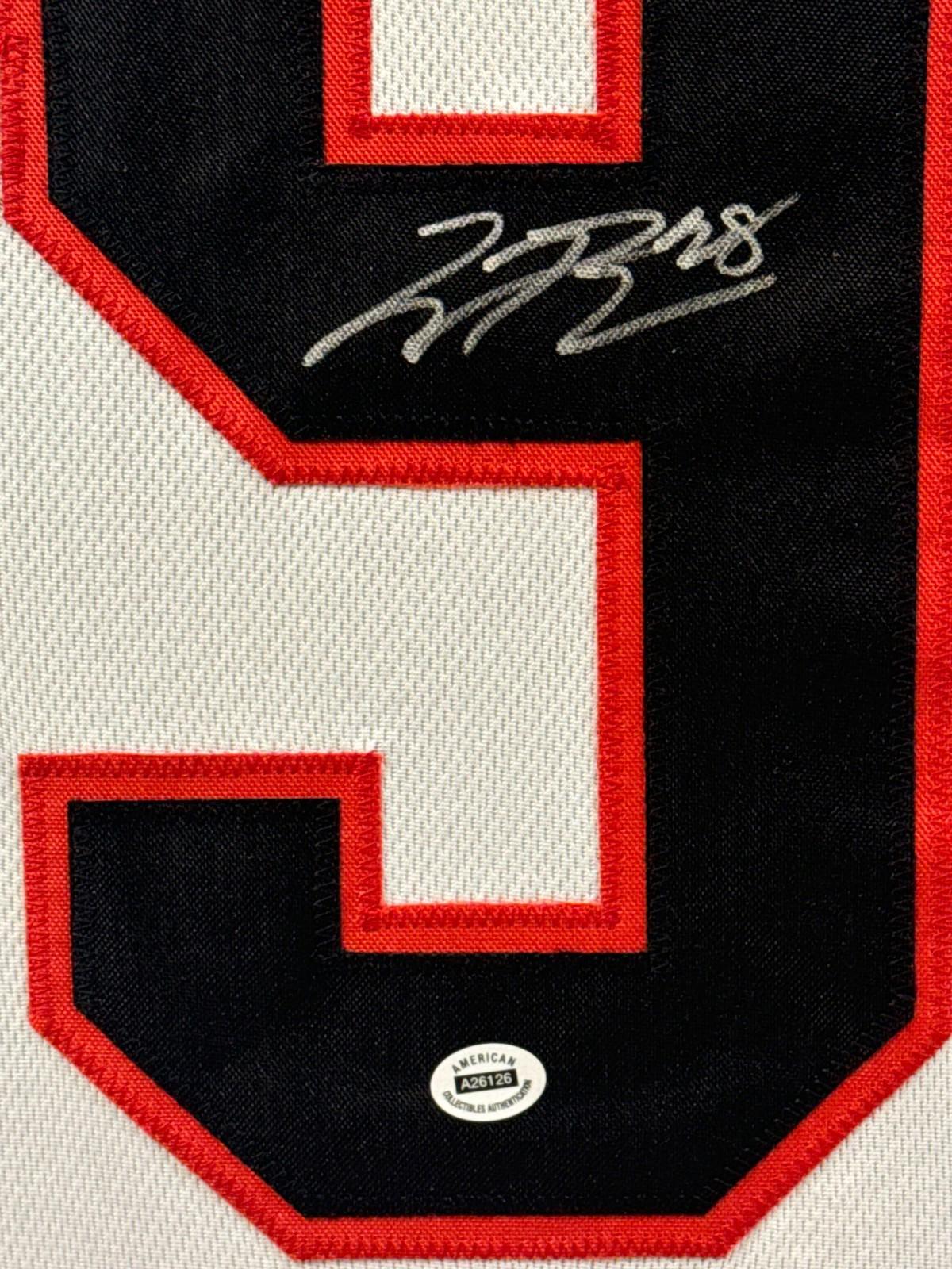 Connor Bedard Signed Jersey Framed W/ COA Chicago Blackhawks White Auto Display