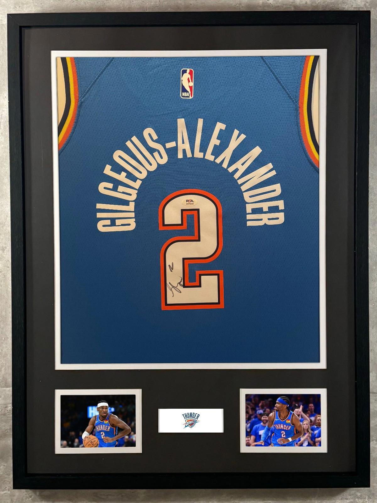 Shai Gilgeous-Alexander Signed Jersey Framed W/ PSA COA Oklahoma City Thunder