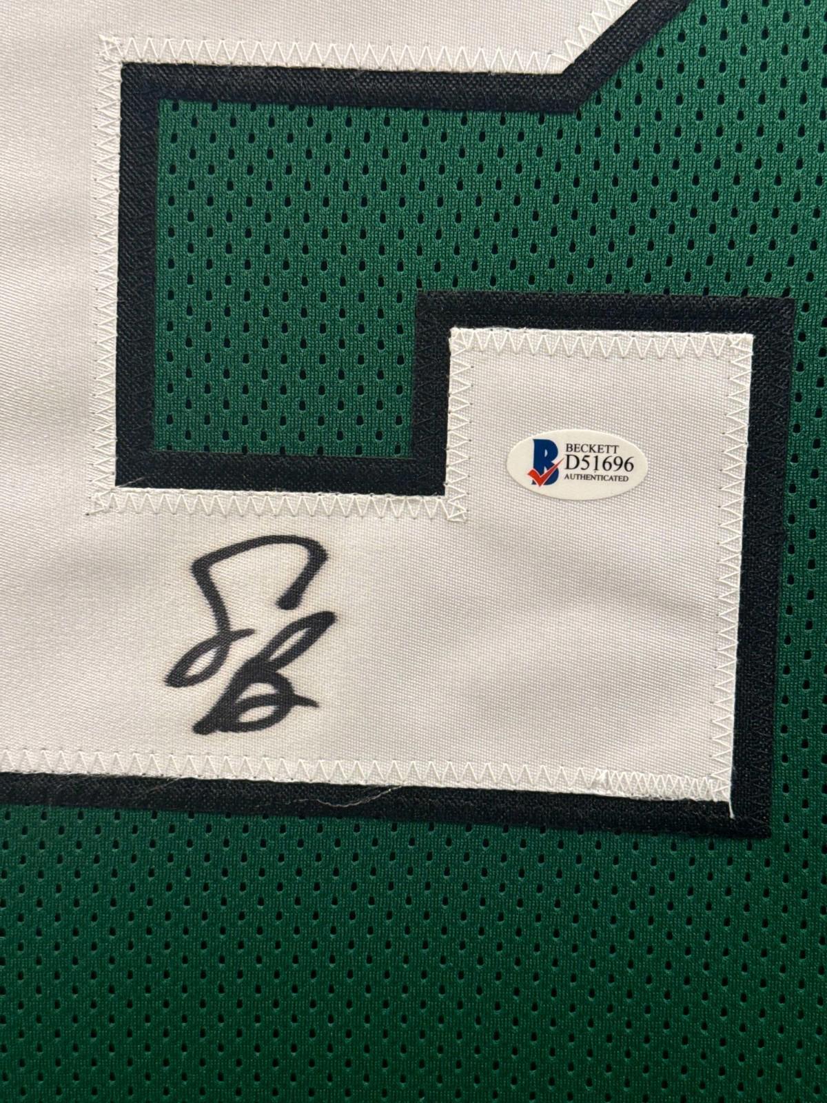 Saquon Barkley Signed Jersey Framed W/ Beckett BAS COA Philadelphia Eagles Green