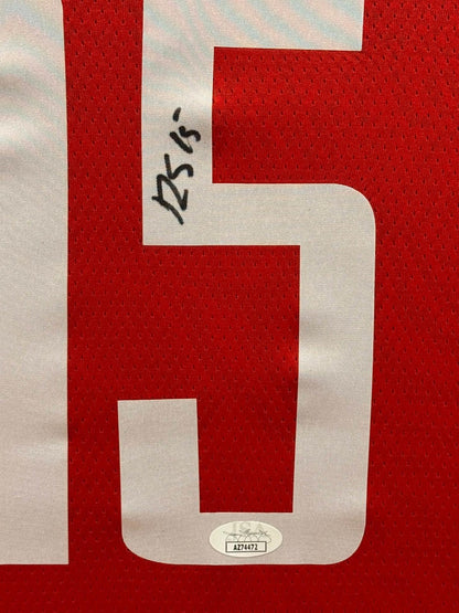 Reed Sheppard Signed Nike Jersey Framed W/ JSA COA Houston Rockets Red Auto