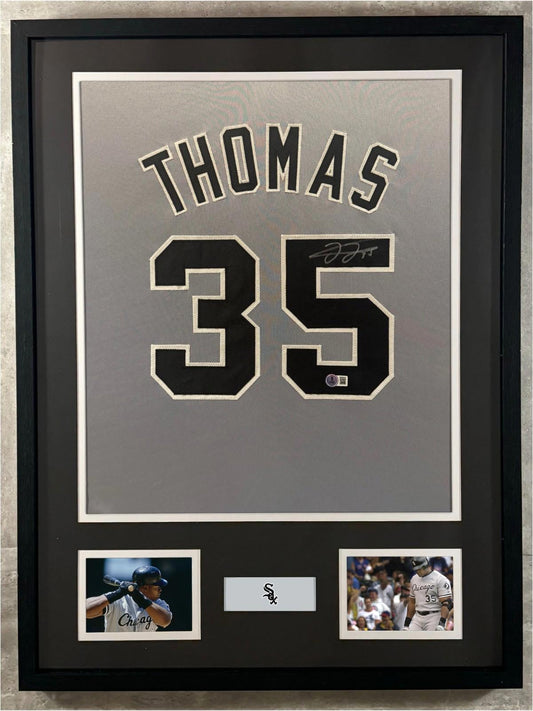 Frank Thomas Signed Jersey Framed W/ Beckett BAS COA Chicago White Sox White