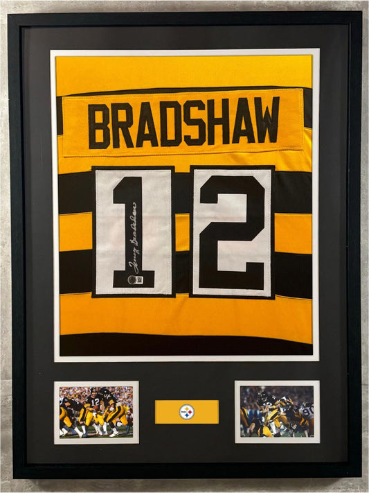 Terry Bradshaw Signed Jersey Framed W/ Beckett BAS COA Pittsburgh Steelers