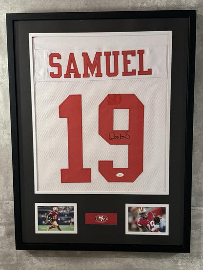 Deebo Samuel Signed Jersey Framed W/ JSA COA San Francisco 49ers White Auto