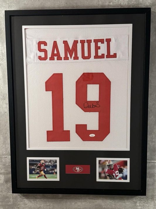 Deebo Samuel Signed Jersey Framed W/ JSA COA San Francisco 49ers White Auto