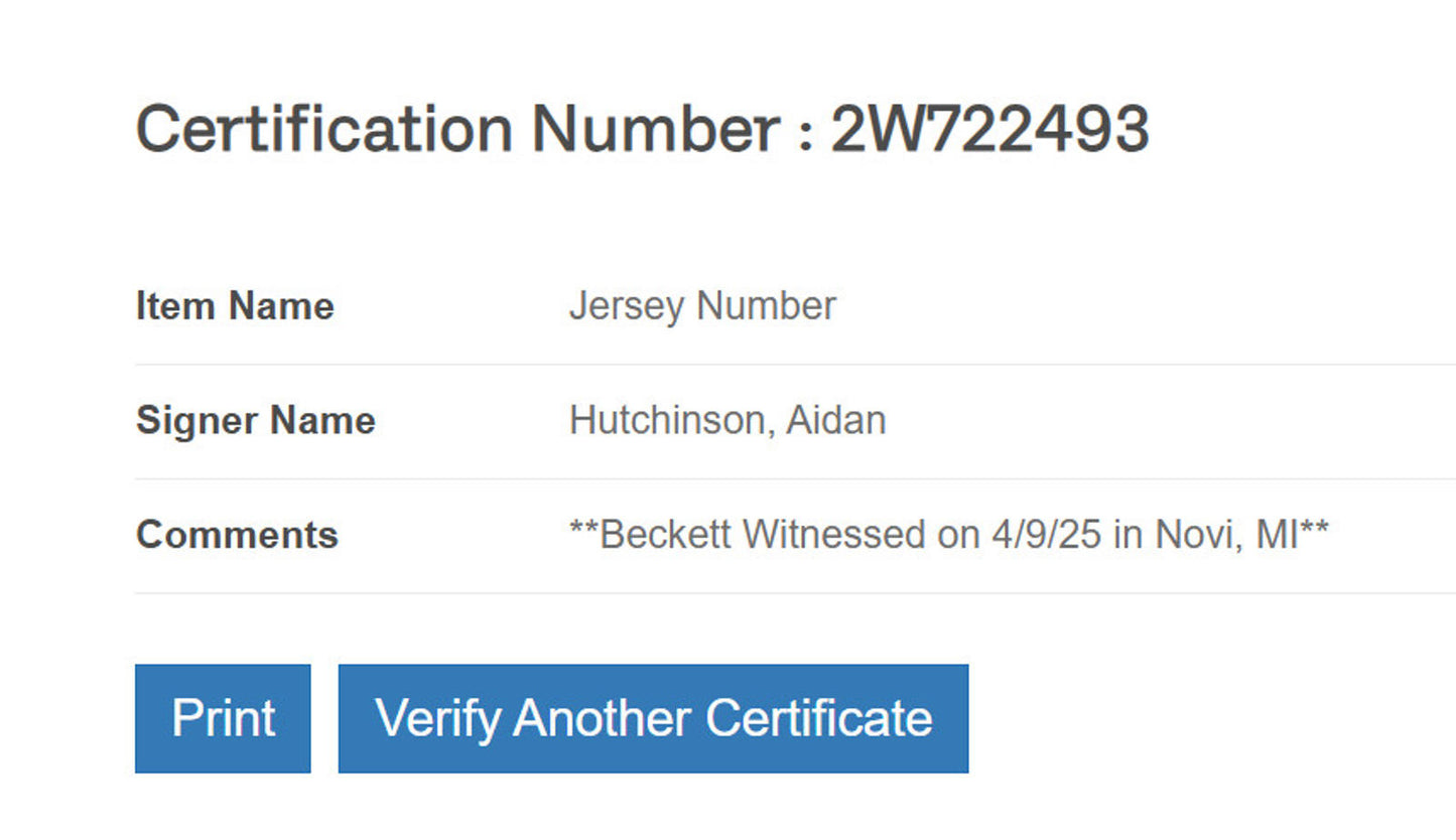 Aidan Hutchinson Signed Jersey Framed W/ Beckett BAS COA Detroit Lions Blue Auto