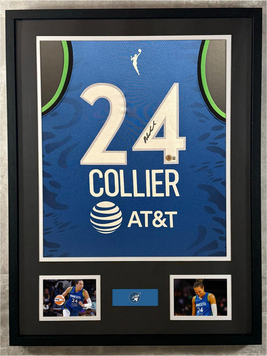 Napheesa Collier Signed Jersey Framed W/ Beckett BAS COA Minnesota Lynx Blue