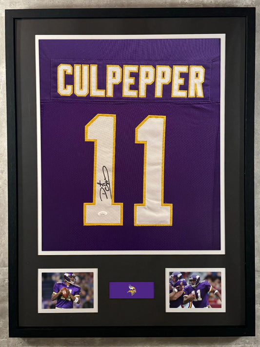 Daunte Culpepper Signed Jersey Framed W/ JSA COA Minnesota Vikings Purple Auto