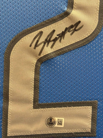 Brian Branch Signed Jersey Framed W/ Beckett BAS COA Detroit Lions Blue Auto