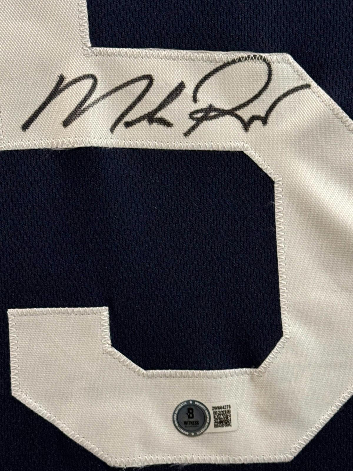 Mike Richter Signed Jersey Framed W/ Beckett BAS COA New York Rangers Navy Auto