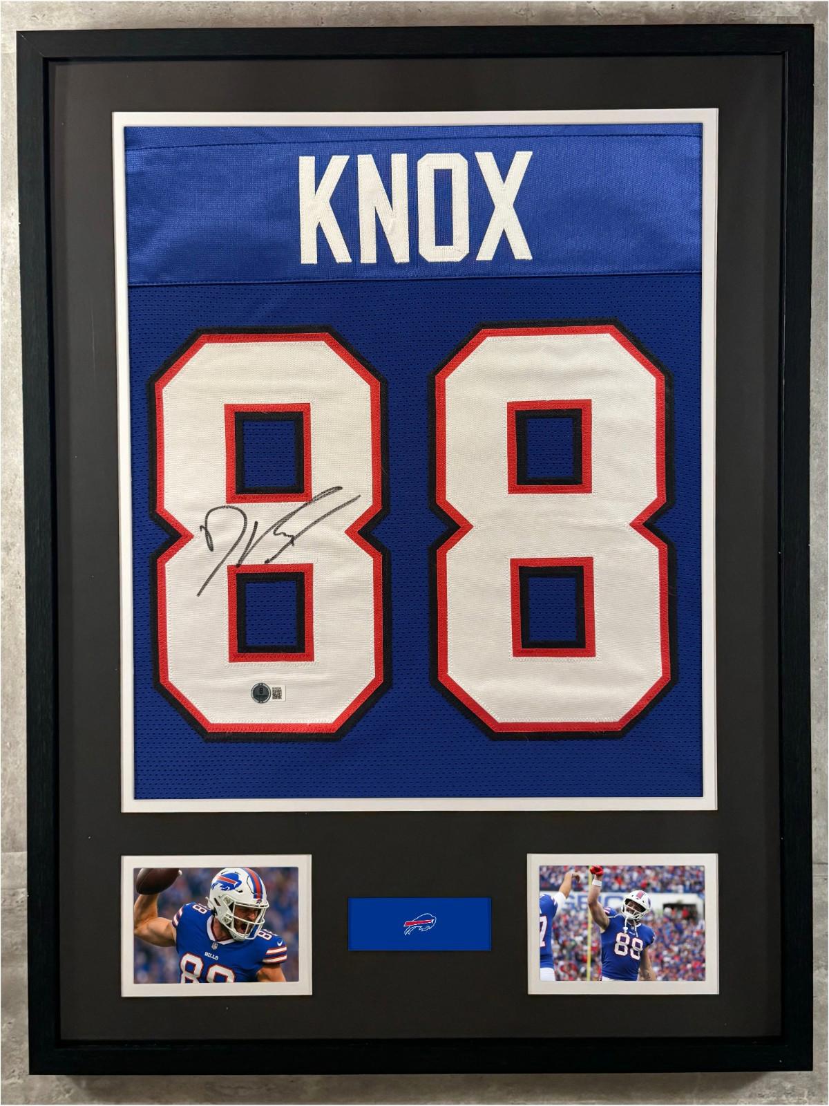 Dawson Knox Signed Jersey Framed W/ Beckett BAS COA Buffalo Bills Blue Auto