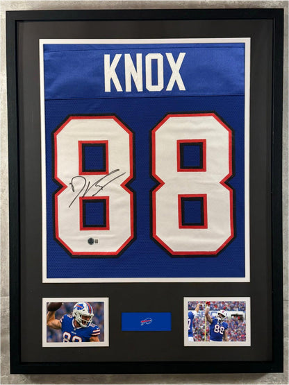 Dawson Knox Signed Jersey Framed W/ Beckett BAS COA Buffalo Bills Blue Auto
