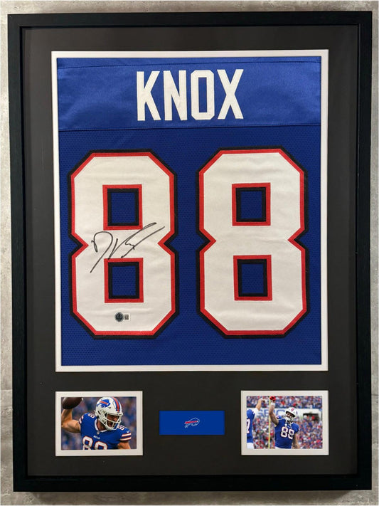 Dawson Knox Signed Jersey Framed W/ Beckett BAS COA Buffalo Bills Blue Auto