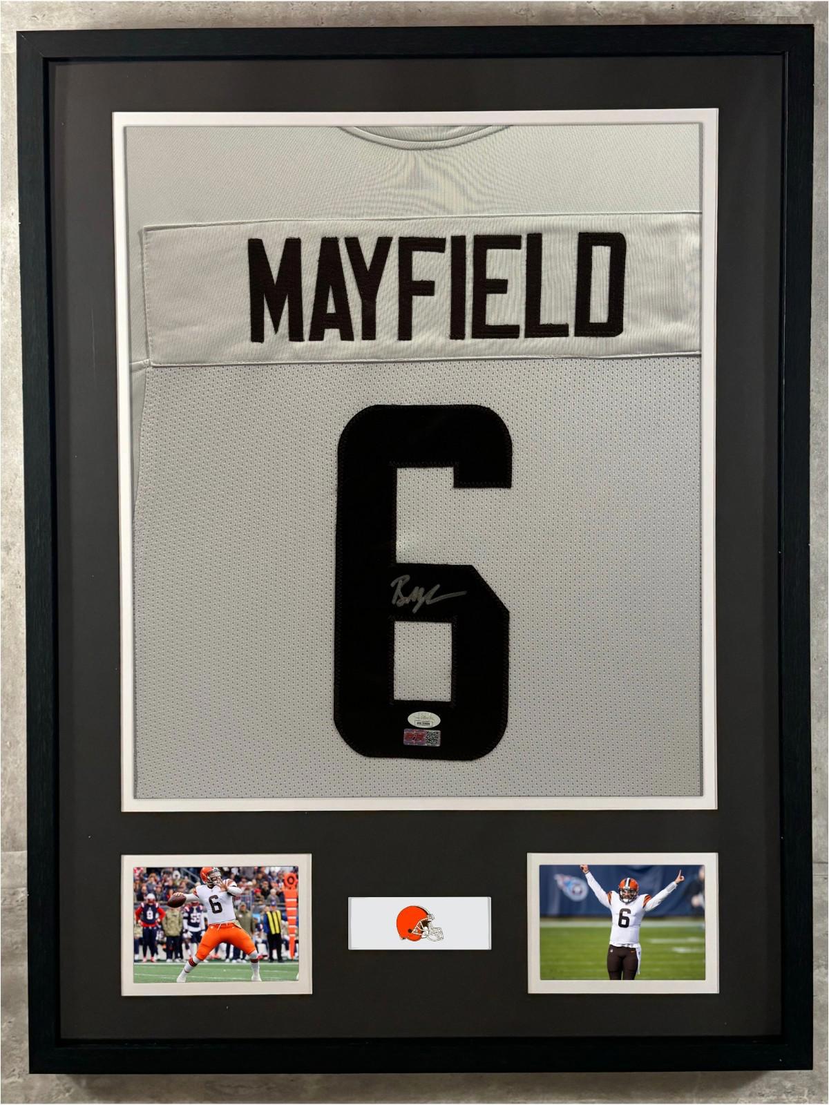 Baker Mayfield Signed Jersey Framed W/ JSA COA Cleveland Browns White Auto