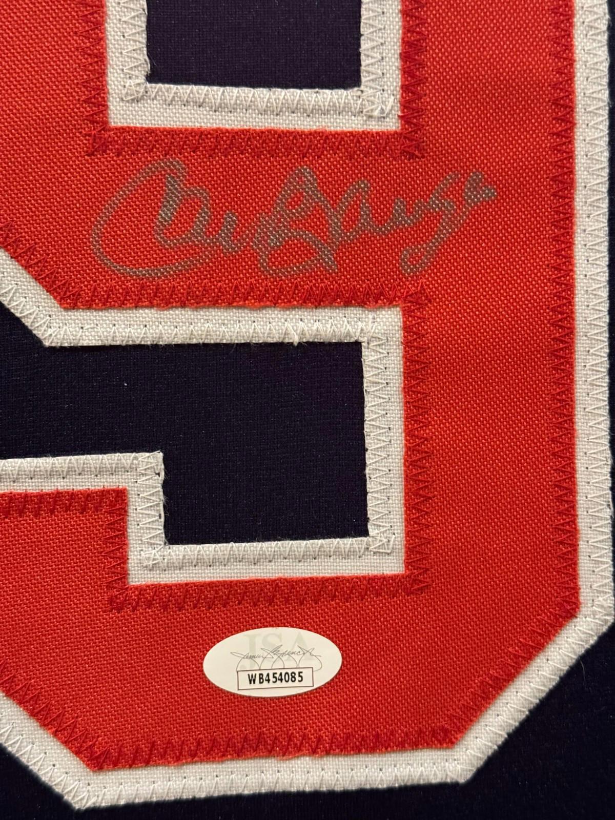 Carlos Baerga Signed Jersey Framed W/ JSA COA Cleveland Indians Black Auto