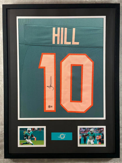 Tyreek Hill Signed Jersey Framed W/ Beckett BAS COA Miami Dolphins Green Auto