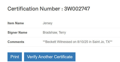 Terry Bradshaw Signed Jersey Framed W/ Beckett BAS COA Pittsburgh Steelers