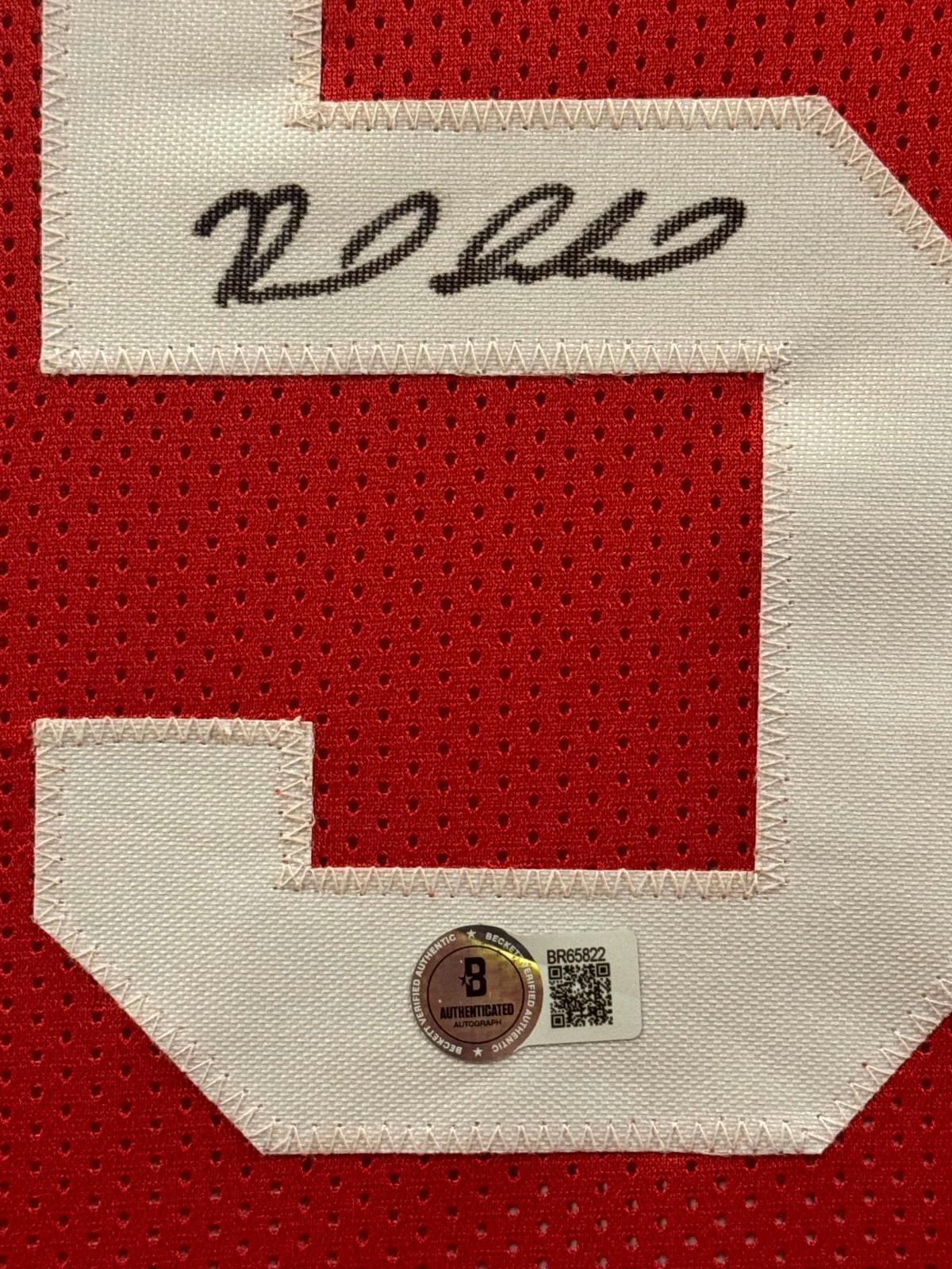 Reed Sheppard Signed Jersey Framed W/ Beckett BAS COA Houston Rockets Red Auto