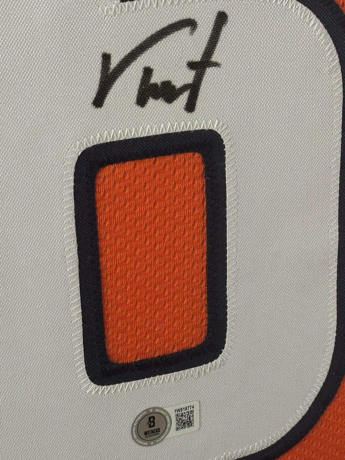 Troy Franklin Signed Jersey Framed W/ Beckett COA Denver Broncos Orange Auto