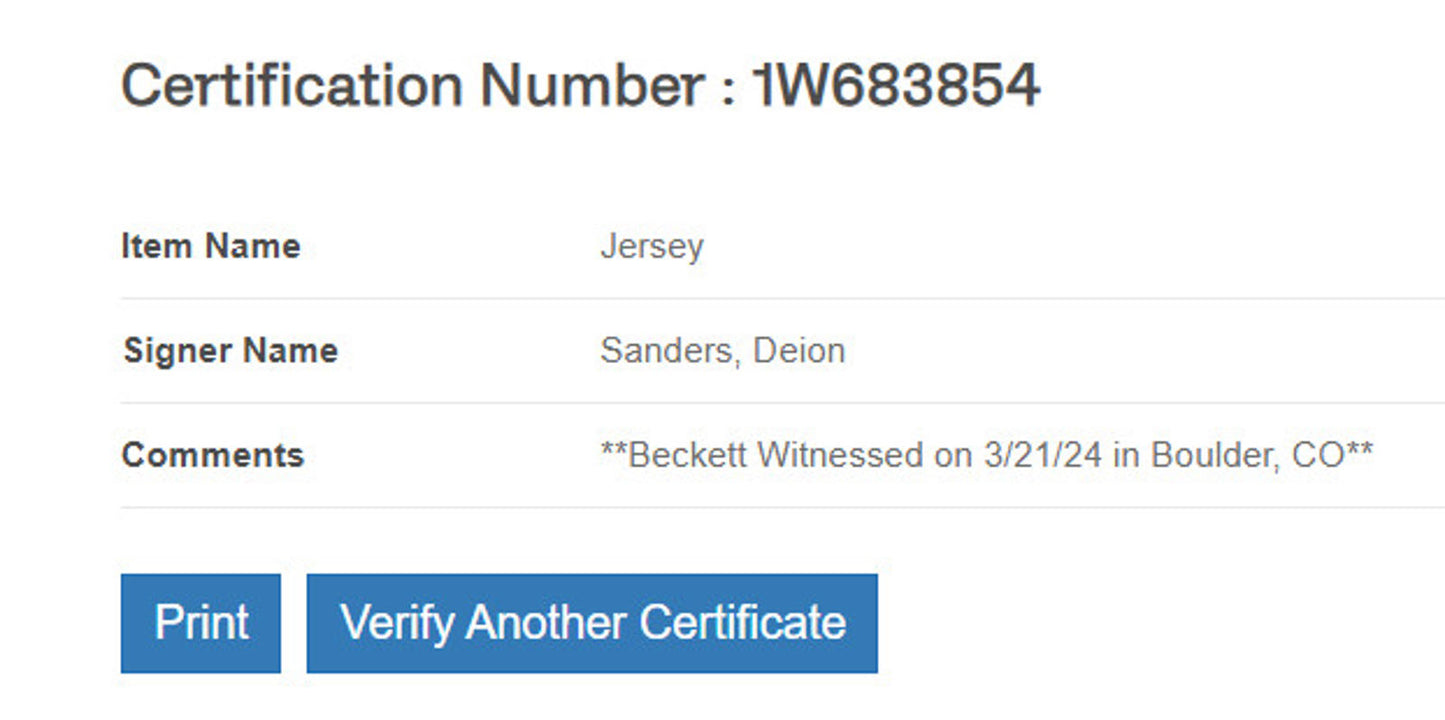 Deion Sanders Signed Jersey Framed W/ Beckett BAS COA Colorado Buffaloes Black