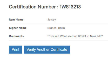 Brian Branch Signed Jersey Framed W/ Beckett BAS COA Detroit Lions Blue Auto