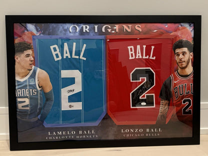 Signed Lamelo Ball And Lonzo Ball Autographed Jerseys Framed